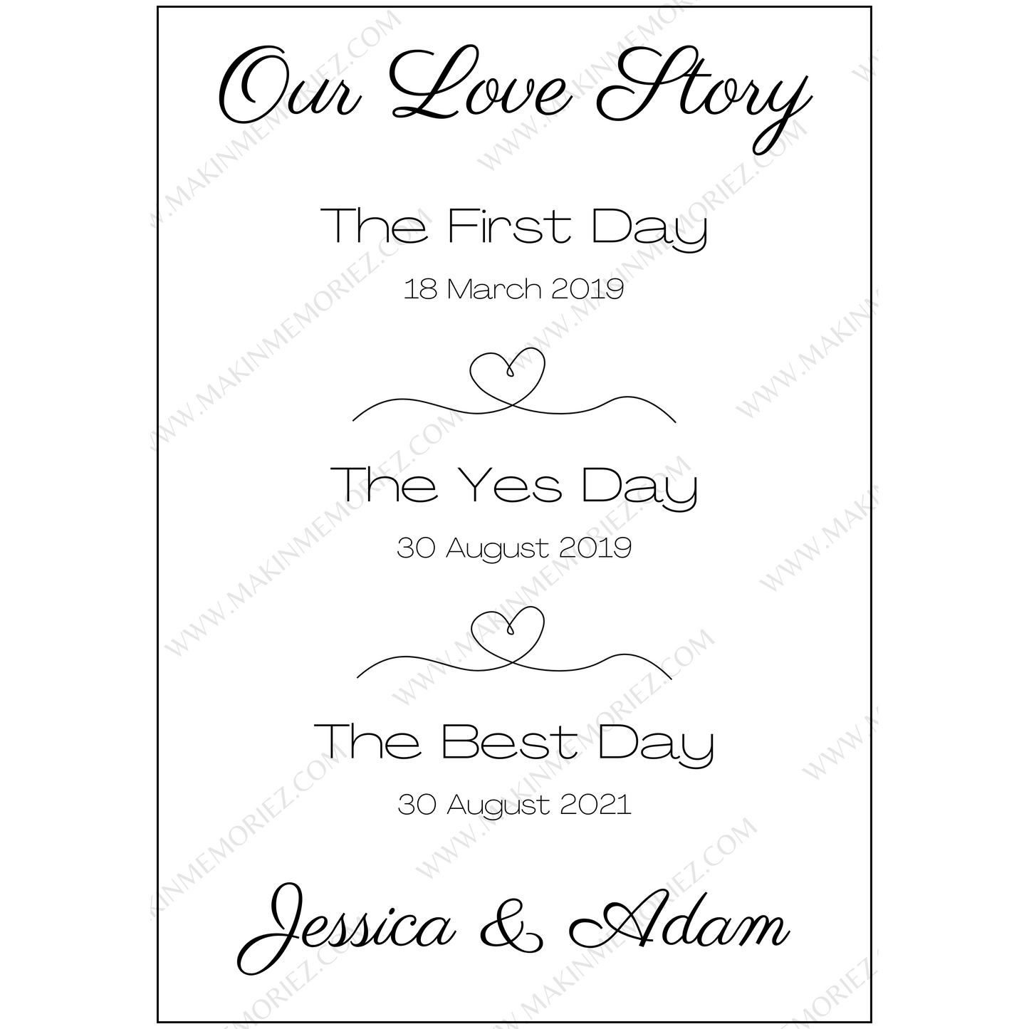 ♡ Our Love Story Print ♡