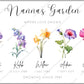 ♡ Birth Flower Family Print Water Colour ♡