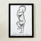 ♡ Single 1:1 Scale Baby Print Birth Poster - BLACK AND WHITE - A2 Size ♡