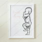 ♡ Single 1:1 Scale Baby Print Birth Poster - COLOURED BABY AND/OR WRITING - A2 Size ♡