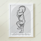 ♡ Single 1:1 Scale Baby Print Birth Poster - COLOURED BACKGROUNDS - A2 Size ♡